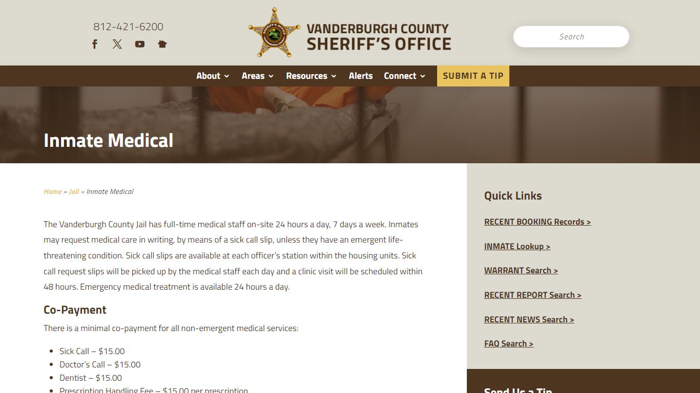 Inmate Medical - Vanderburgh County Sheriff's Office